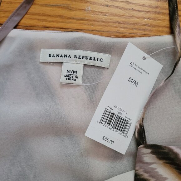 NWT BANANA REPUBLIC | Sleeveless Blouse Patterned Tank Top Camisole | Sz. M - Picture 4 of 7